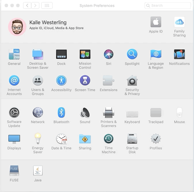 Animated image that shows how to access the Security and Privacy settings in macOS, then allowing for screen share in Giphy Capture.
